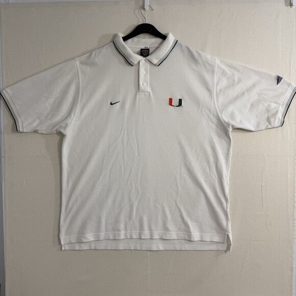 Vintage Miami Hurricanes Polo Shirt Mens XL UM Football Nike Embroidered Logo - Picture 1 of 11